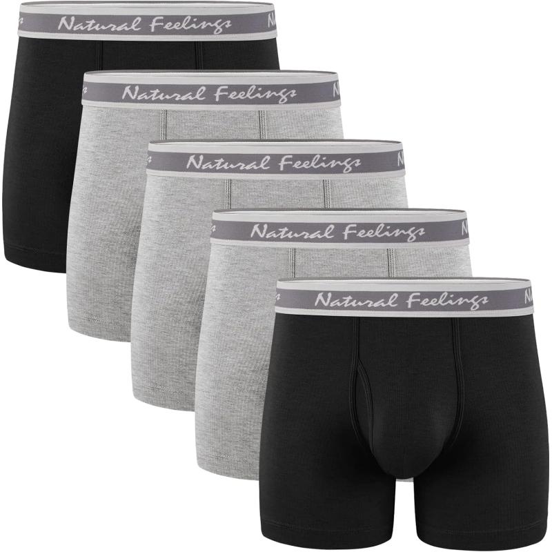 Natural Feelings Boxer Briefs Mens Underwear Men Pack Soft Cotton Open ...