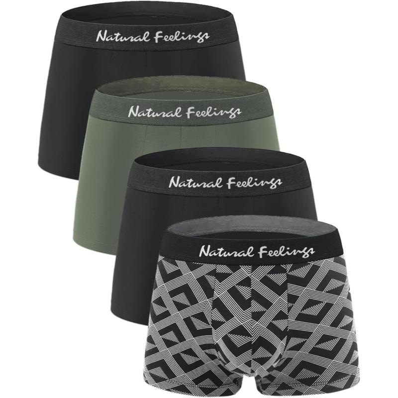 Natural Feelings Mens Underwear Trunks Mens Modal Boxer Briefs For Men Pack Of 4c 2 Black 1